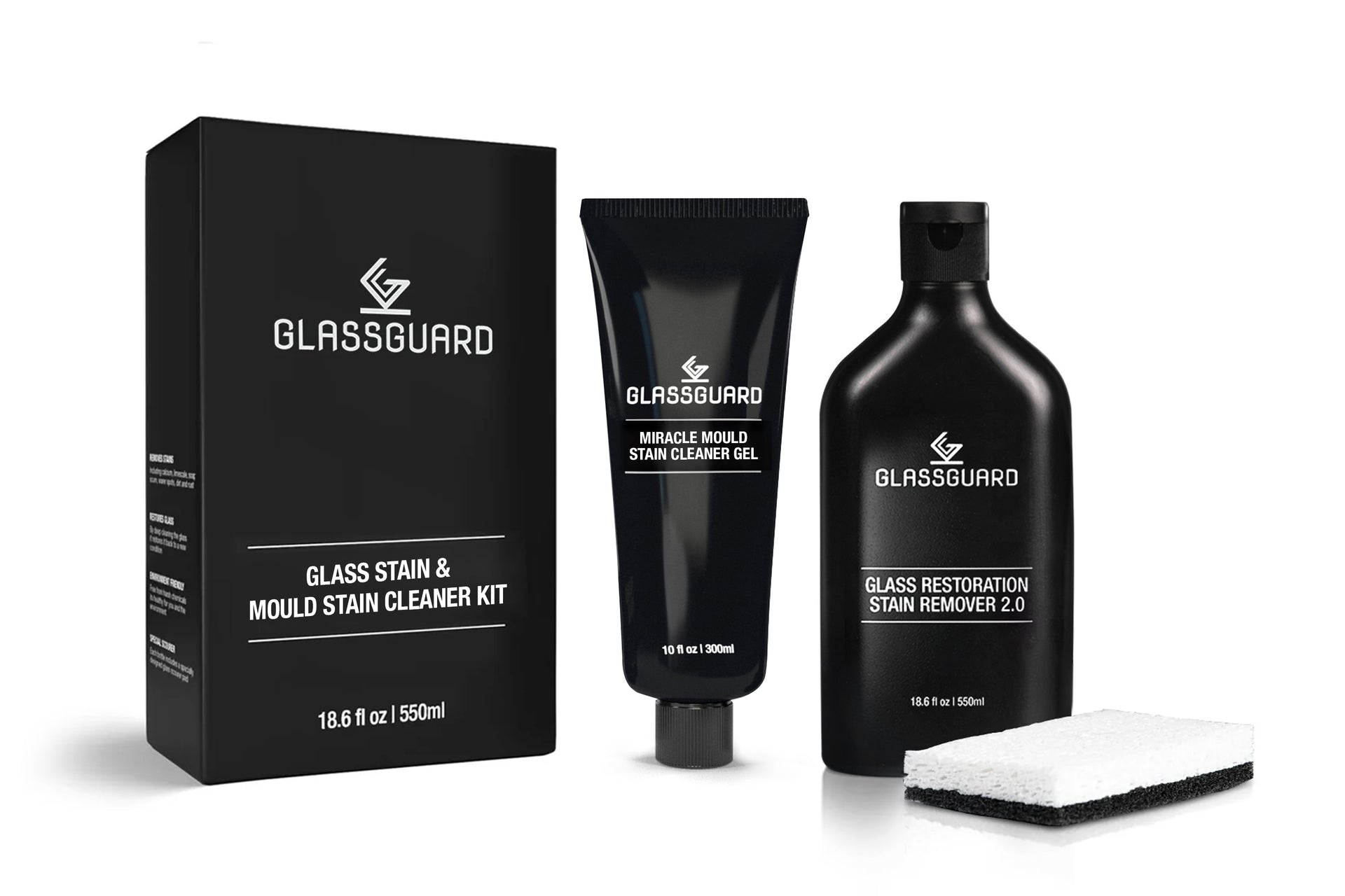 GLASSGUARD™ Glass Stain & Mould Stain Cleaner Kit