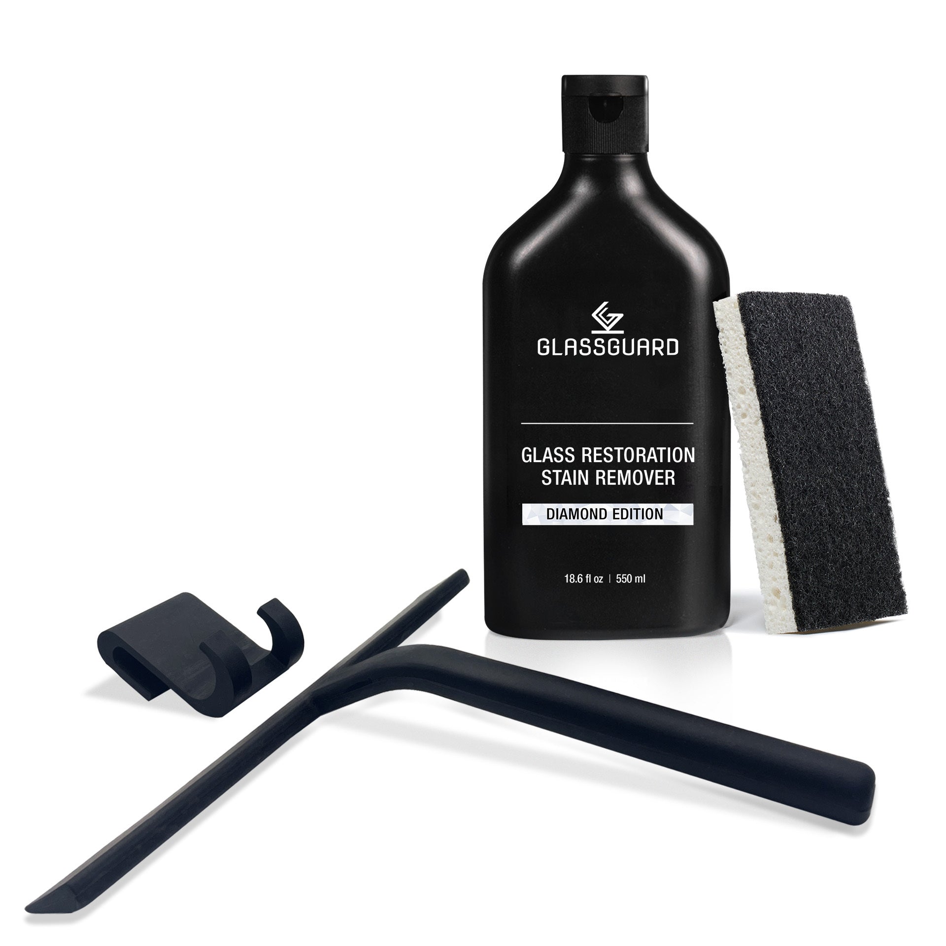 Glass Stain Remover + Black Squeegee Bundle