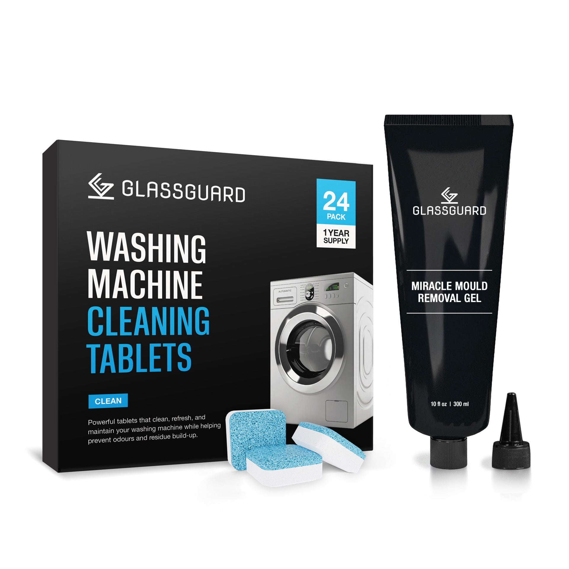 GLASSGUARD™ Washing Machine Tablet & Mould Remover Bundle